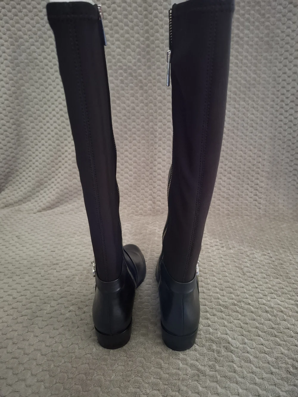 Michael Kors Hamilton Black Leather Tall Boots Size 5.5M